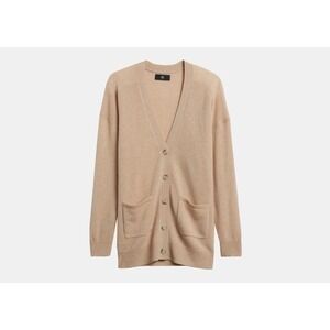 $180 Banana Republic Caro Oversized Lightweight Cashmere Cardigan light beige M